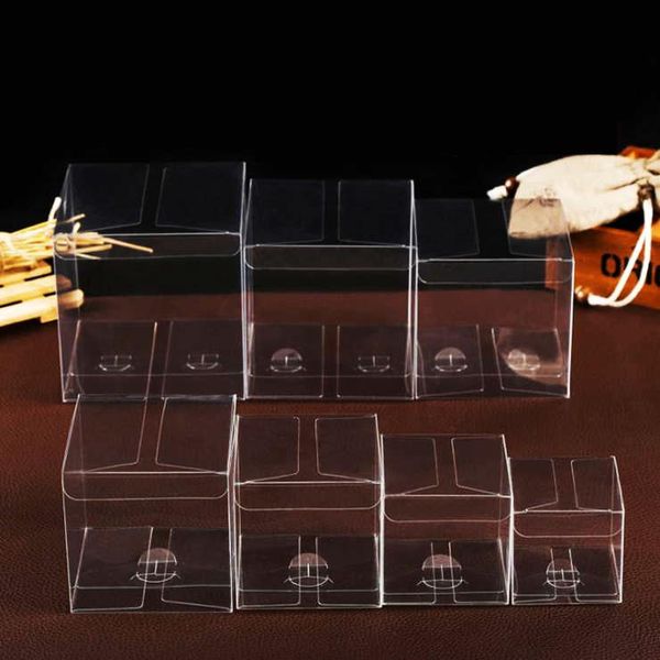 

gift wrap 30pcs/lot many sizes clear pvc box transparent storage boxes party gifts packaging square small plastic