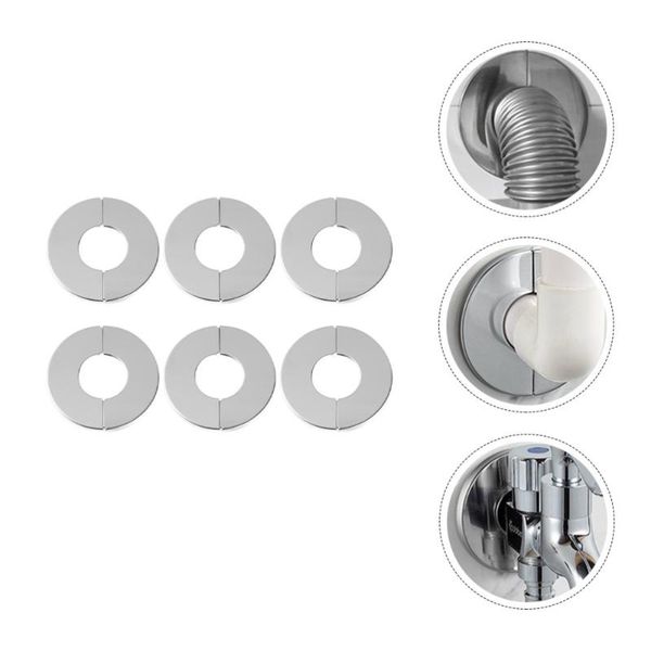

wall stickers 6pcs stainless steel pipe covers chic pipeline hole decor cover