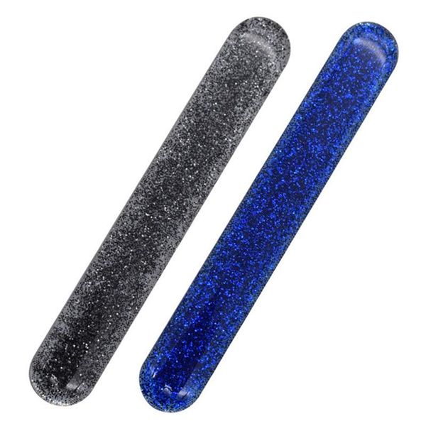 

pcs glass nail file crystal shiner nano mini buffers block with portable case black & blue art kits