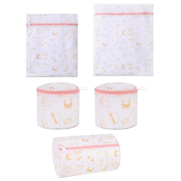 

laundry bags 5pcs kit reusable clothing washing mesh net with zipper