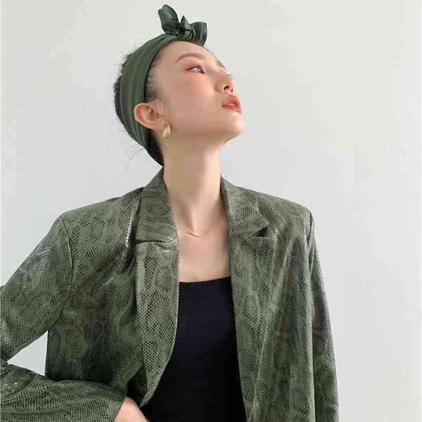 

women's trench coats green leather blazer snake skin jacket faux and jackets fall fashion clothing tbr2, Tan;black