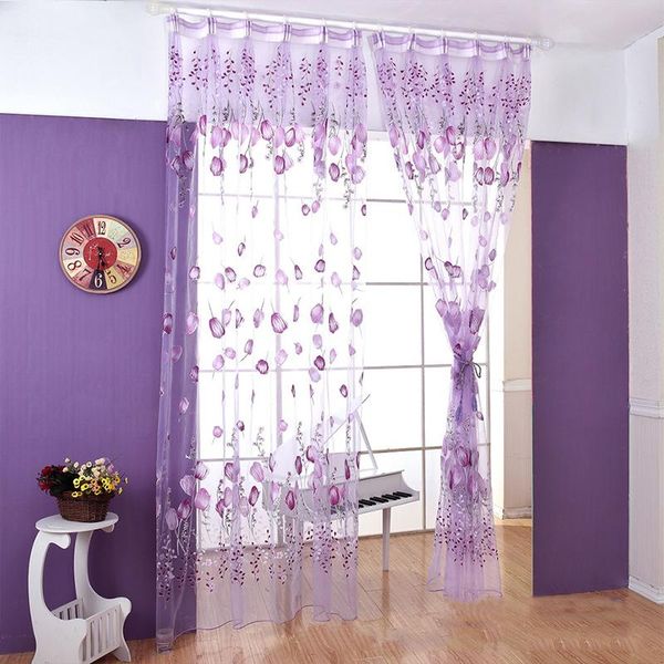 

modern tulip printing screen like a fairy living room bedroom door kitchen decoration curtain home supplies & drapes