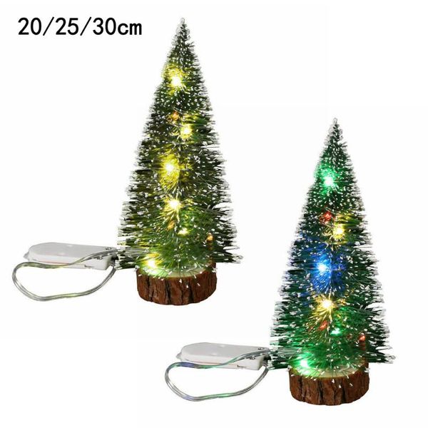

christmas decorations tree 1pc led light festival tableminiature snow frost pine needles home mini decor gift