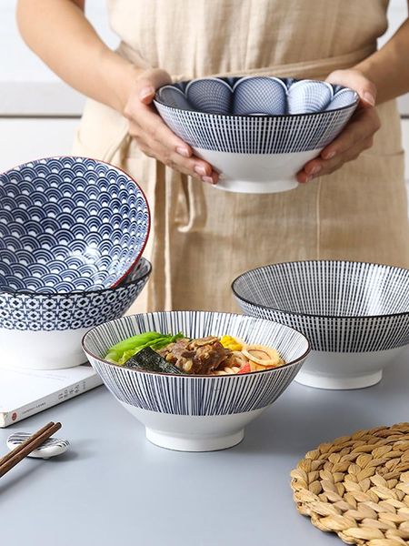 

bowls household ceramic lamian noodles bowl instant hat large special nordic big soup tableware