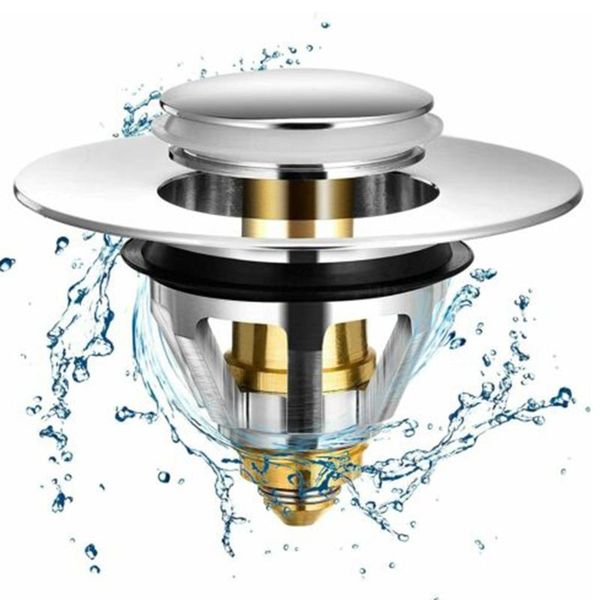 

bath accessory set steel push type bounce core universal sink basin drain filter stainless deodorant plug bathroom basi
