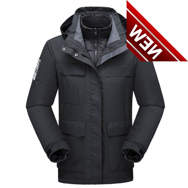 

80% white duck down jackets men waterproof winter jacket parka thick warm windproof male snow windbreakers, Black