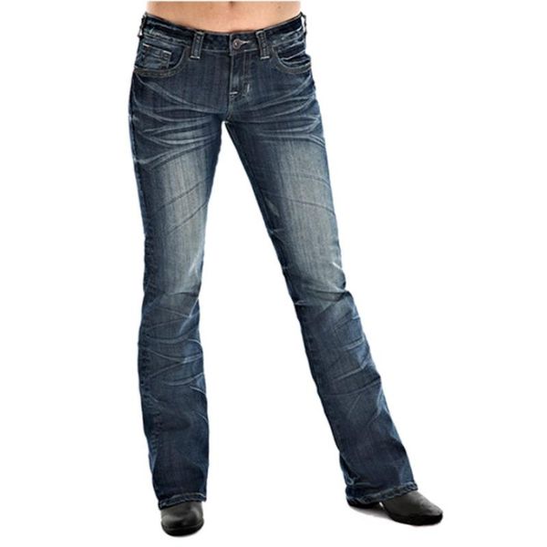 

women's jeans low waist embroidered for women straight leg ladies denim flared pants causal fashion slimming washed bell bottom trouser, Blue