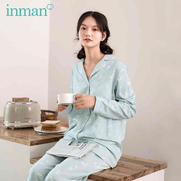 

sleepwears spring autumn home wear light blue fresh pajamas outing printing v-neck 2-pieces set women's and pants 446r, Black;red