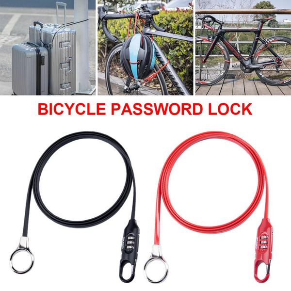 

bike locks bicycle lock mtb road safety anti-theft chain 3 digit password padlock theft cable outdoor cycling