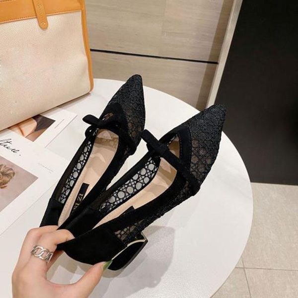 

dress shoes fashion women pumps brand office lady low heeled woman footwear pointed toe square heels 3cm high chaussure femme, Black
