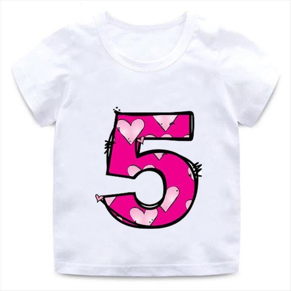 

kids happy birthday letters love cute print clothes boys and girls funny shirt children number 1 9 gift,bal569, Blue