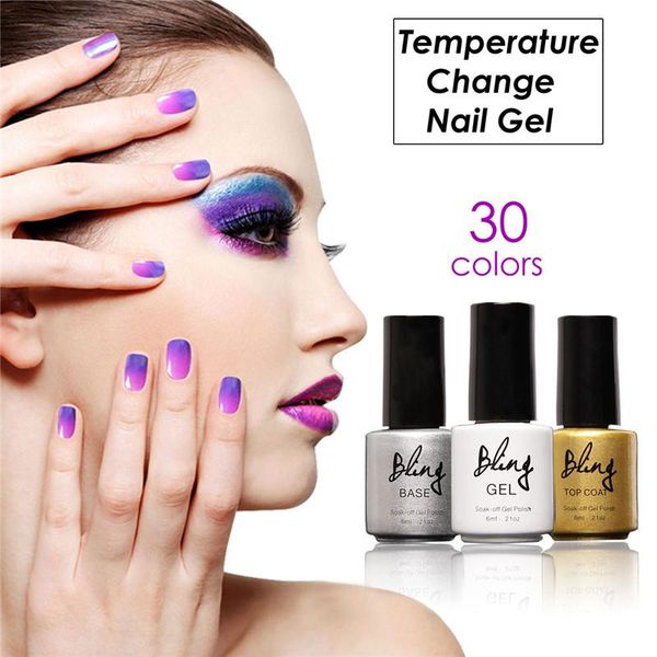 

led belen 3-in-1 thermal color-changing nail gel polish soak off uv base fre-drop