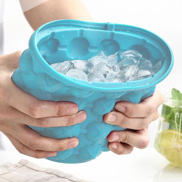 

baking moulds 1000ml silicone ice cube maker with lid bucket mold space saving champagne wine beer for kitchen party barware