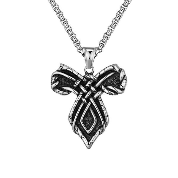 

pendant necklaces 2022 chinese knot necklace 316 stainless steel long men's hip-hop fashion jewelry gothic men, Silver