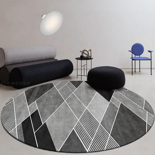 

carpets nordic geometric round shaped living room coffee table floor mat , decoration parlor ground ins no hair door
