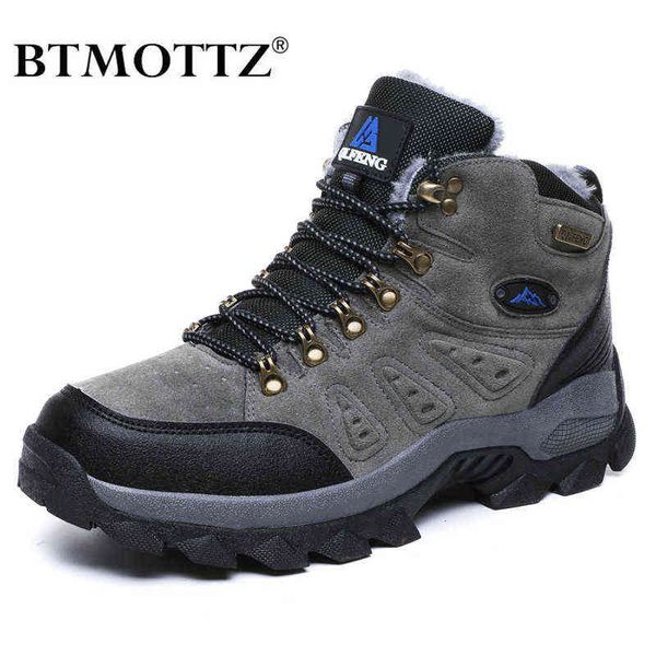 

brand men winter snow boots waterproof leather sneakers super warm men's boots outdoor hiking boots work shoes size 36-48 220105, Black;brown