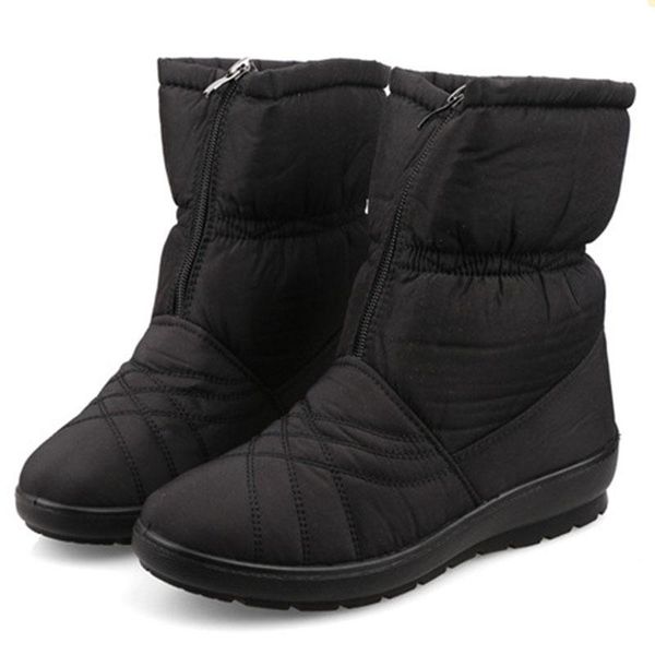 

boots nice snow winter shoes woman waterproof women warm fur inside, Black