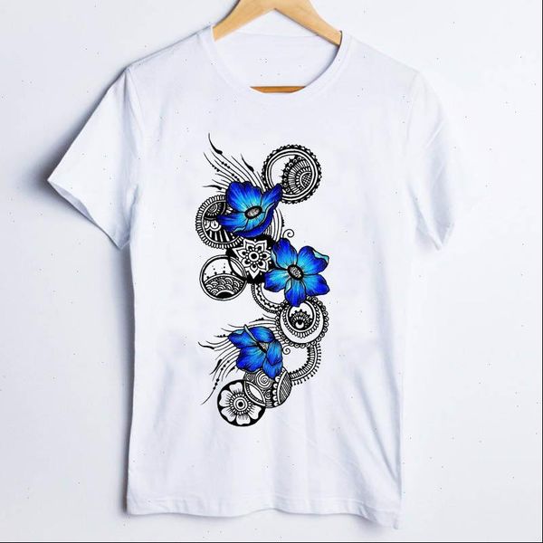 

tees for womens t shirt women print cute aesthetic flower floral fashion 90s ladies clothes lady clothing female, White