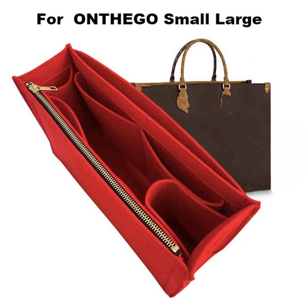 Per Onthego MM GM Felt Cloth Insert Bag Organizer Makeup Borsa shaper on the go Borse cosmetiche portatili 0619