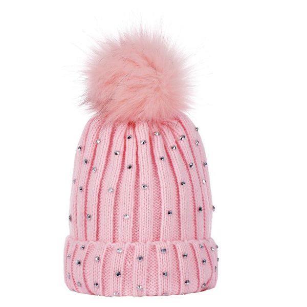 

beanies 2021 brand born baby kids girls boys winter warm knit hat furry balls pompom solid cute lovely beanie cap gifts