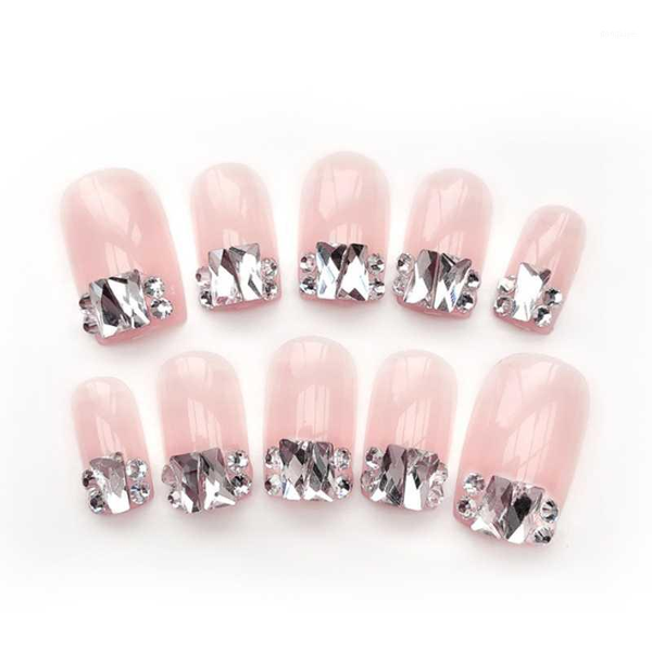

24pcs uv gel cover false nails fashion glowing fake diamond patch bride decor diy art decorations1, Red;gold