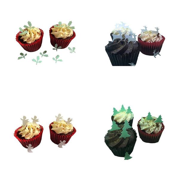 

other bakeware pine angel leaves reindeer edible pre cut wafer cupcake er, christmas party decorating tools,cake stand decoration