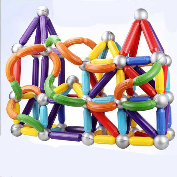 Barre magnetiche di grandi dimensioni Giocattolo fai-da-te Bambini Magnetic Designer Building Blocks Costruzione Set giocattoli educativi di assemblaggio per bambini Q0723