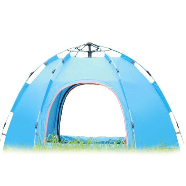 

tents and shelters outdoor camping family necessary full automatic tent 3-5 people hexagonal camp rain protection fishing