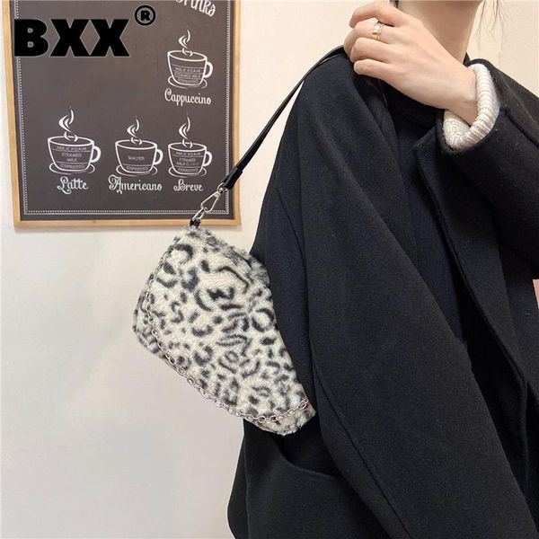 

evening bags [bxx] woman brand leopard zebra plush bag personality all-match crossbody shoulder fashion autumn winter 2021 gf0249