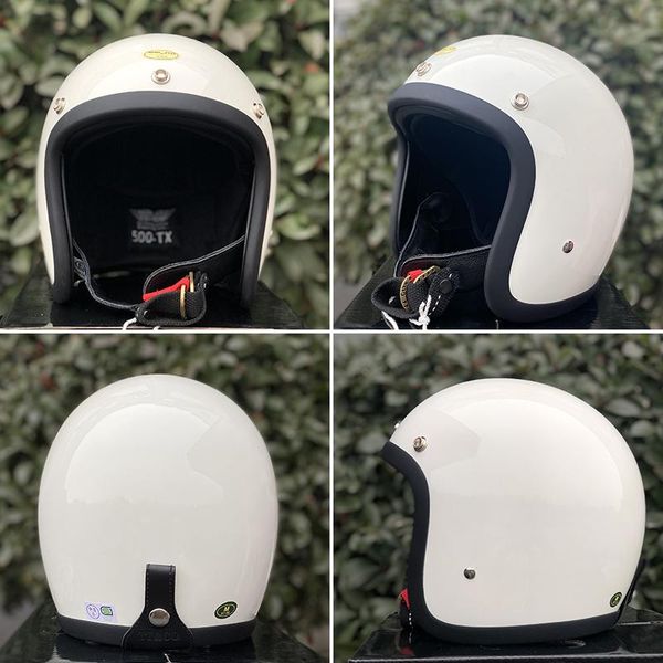 

motorcycle helmets 2022 japanese style 3/4 fiberglass open face cafe racer helmet 500-tx scooter bike casco moto lightweight retro for kids