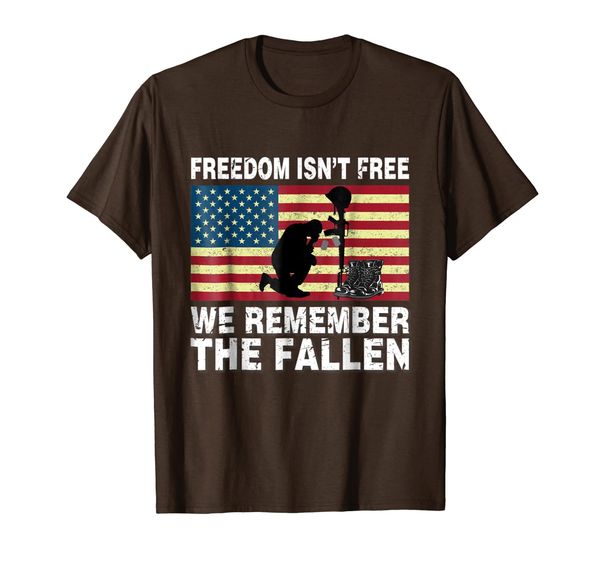 

om isn't we remember the fallen t-shirt memorial's, White;black