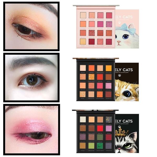 

eye shadow 16 color cat eyeshadow palette shiny shimmer primer pigment matte glitter powder makeup cosmetic 2021