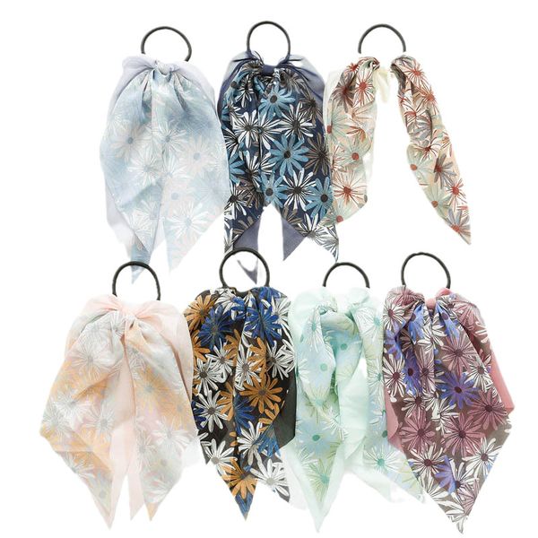 

girls hair accessories tie hairbands bands headbands teenage kids scrunchies childrens accessory sweet mesh bow flower jewelry b8793, Slivery;white