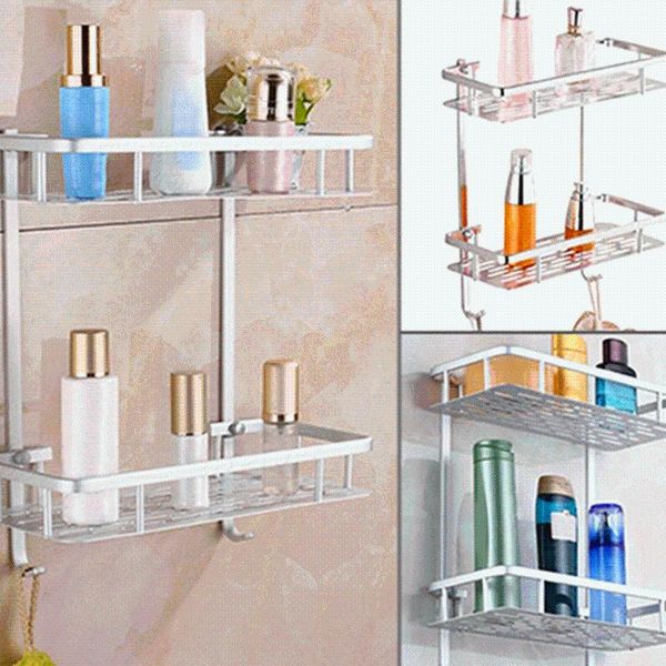 

bathroom storage & organization kitchen rack accessories shelf space aluminum shower basket corner shelves shampoo holder