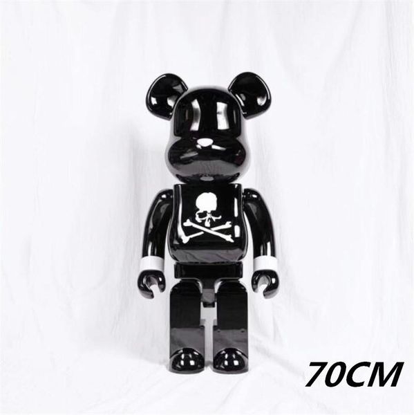 

Best-Selling 1000% 70CM Bearbrick Evade glue Skull White Black bear figures Toy For Collectors Be@rbrick Art Work model decorations gift