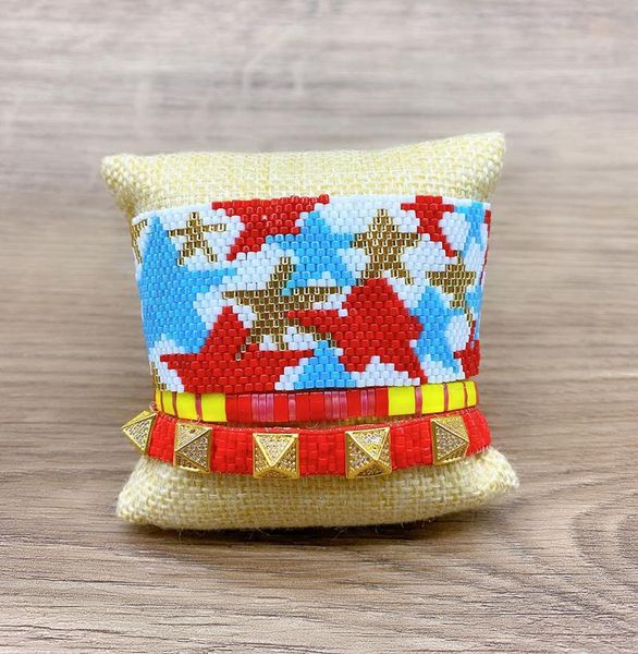 

charm bracelets rttooas miyiki star women fashion rivet jewelry tila beads bracelet pulseras mujer moda 2021 arrival, Golden;silver