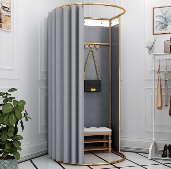 

hooks & rails clothing store display rack simple assembly mobile fitting room landing track folding activity promotion dressing door curt