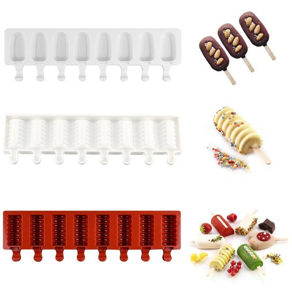 

baking moulds 8 cavities silicone ice cream molds lolly maker bar homemade diy kitchen cube