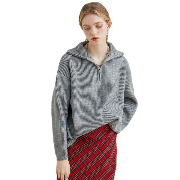 

women's sweaters gray big size knitting sweater pullover women loose fit v-neck long sleeve pullovers fashion tide autumn winter 2021, White;black