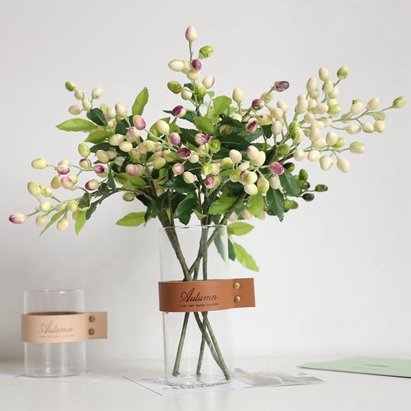 

decorative flowers & wreaths simulated green plant olive fruit red berry bean branch home living room christmas decoration flower fake decor