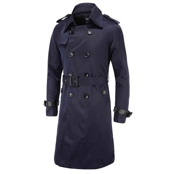 

zou 2021 male winter clothing long ets s british style overcoat men classic double breasted trench coat, Black;gray