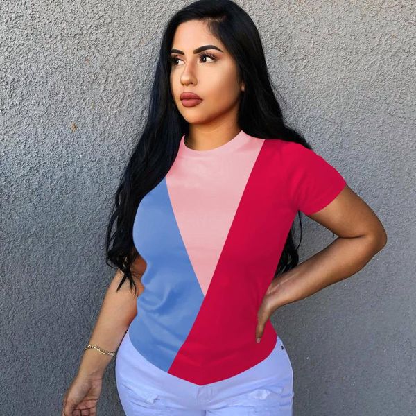 

women's t-shirt vavcy 2021 summer blue pink red matching lounge women, White