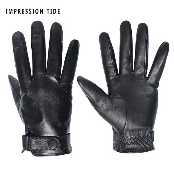

fingerless gloves impression tide men' genuine leather male breathable touch screen real goatskin lambskin driving mittens ljm-011, Blue;gray