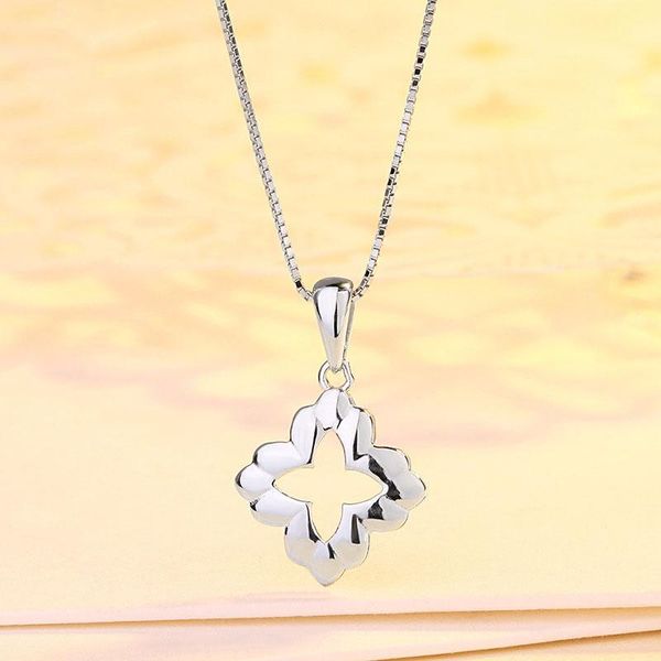 

chains s925 sterling silver clover necklace feminine four-leaf pendant student personality clavicle chain gift jewelry