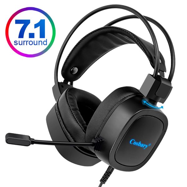 

cosbary 7.1 gaming headset surround sound stereo earphones voice control usb wired headphones with microphone for pc xbox ps4
