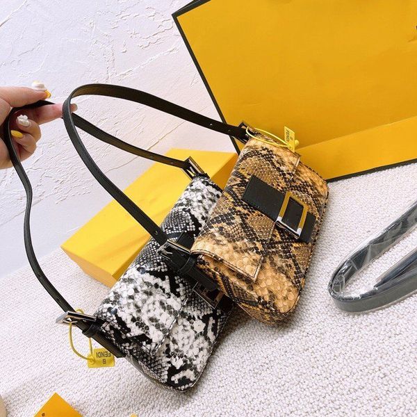 

underarm baguette bag women handbag hand shoulder bags glazed leather fashion f letter vertigo serpentine color magnetic hasp flap wallets
