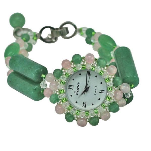 

novelty grils students quartz watch nature aventurine jewelry jade women wrist wristwatch gifts green wristwatches, Slivery;brown