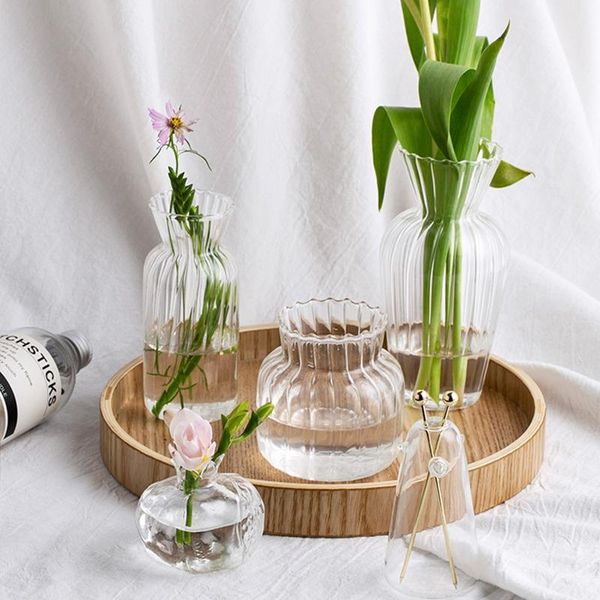 

glass vase home decor ins style flower pot room decoration wedding bottle vases