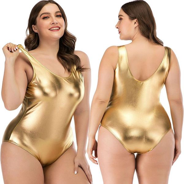 

one-piece suits european and american gold large slim one piece swimsuit backless women's bikini swim suit women swimwear