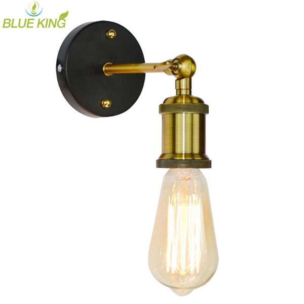 Lampada da parete Retro Scone Lights E27 Loft American Vintage Iron 110V-220V 40W Presa in rame regolabile industriale antico